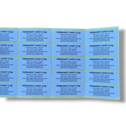 Sprinklez Zero Permanent Candy 3.5G Mylar sticker Bags -With stickers and label
