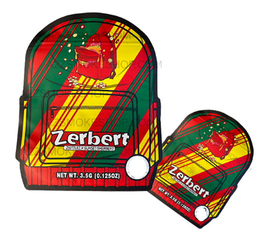 Backpack Boyz Zerbert cut out Mylar zip lock bag 3.5G